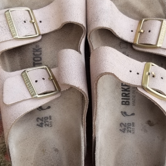 42 Birkenstock Shimmer Distress Rose Pink Slip On Sandal Birks Shoe Women 11 - Picture 11 of 14